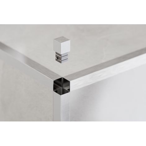 Finitura angolare per profili in acciaio inossidabile rettificati QS argento satinato - 1 cm (1/4)