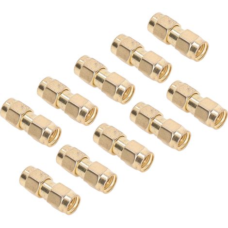 Kit de 10 adaptateurs coaxiaux RF SMA mâle-mâle, connecteurs pour câble coaxial, accessoires (1/5)