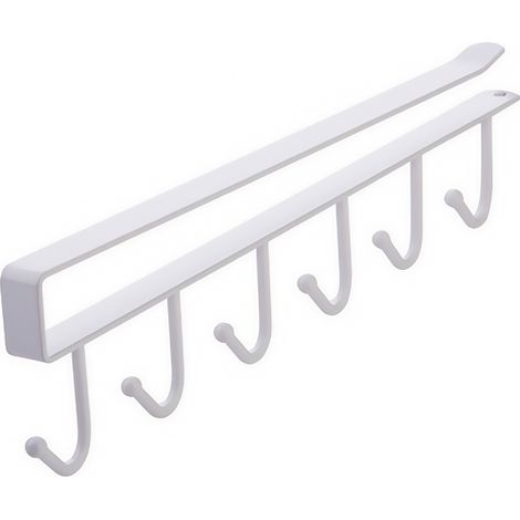 Porta cappellini, supporto per cappellini, contenitore per cappellini, può sostenere fino a 5 kg, con 6 ganci, ideale per il montaggio dietro le porte per riporre i cappellini da baseball bianchi