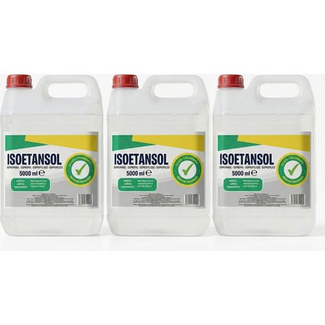 3 x 5 - IPA ISOETANSOL 100AE, Isopropanol, Alcool Isopropylique, Nettoyage d'imprimantes 3D, Electronique, Nettoyant pour Cuves a Ultrasons, Multi-usages - 15 Litres