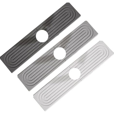Plateau de séchage en diatomite 45 x 10 cm, tapis d'évier absorbant avec découpe pour robinet pour cuisine et salle de bain, organisateur à séchage rapide pour comptoir, porte-savon et'-'- (1/5)