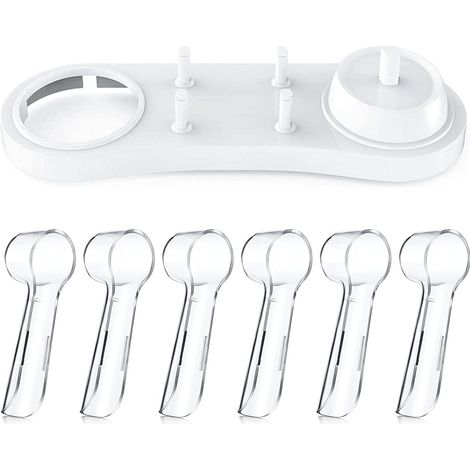 1 Support brosse à dents, plastique alimentaire, 4 têtes, 1 chargeur, salle de bain (1/5)