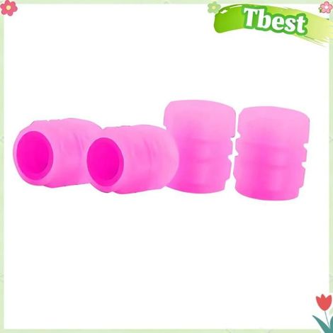 HURRISE Bouchon de valve de pneu lumineux Red Luminous Tire Valve Cover Fluorescent Night Glowing Air auto d'amenagement Rouge Rose (1/5)