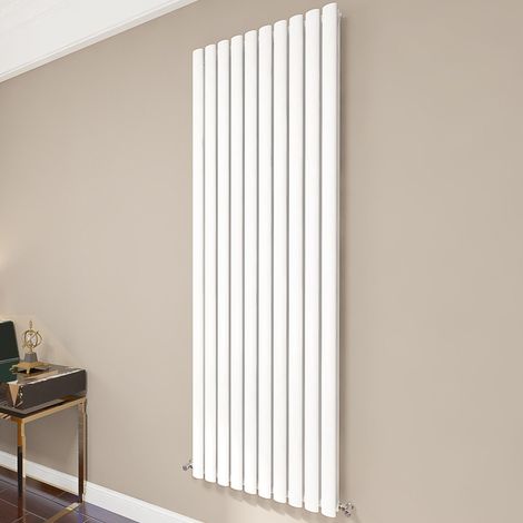 AICA Oval Column Radiator 1800x590mm Central Heating Vertical Double Stylish Grey White (1/5)