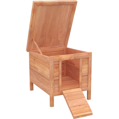 Cages/abris pour lapins avec rampes/portes et toits étanches ouvrants - fabriqués en bois de cèdre naturel, respectueux de l'environnement. (1/5)