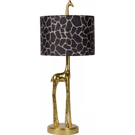 Lampada da tavolo giraffa oro con paralume 60cm E27 Lucide