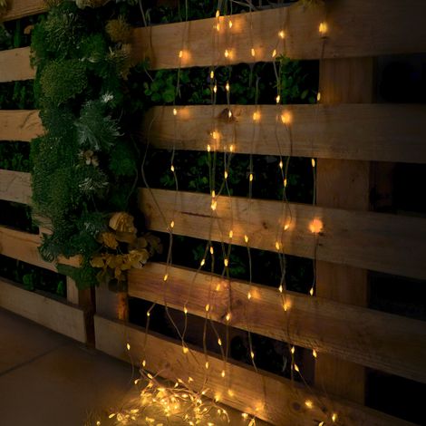 IluminaShop - Cortina de Guirnalda Exterior LED con USB 2700K (3X1 Metros) Blanco Calido 2700K