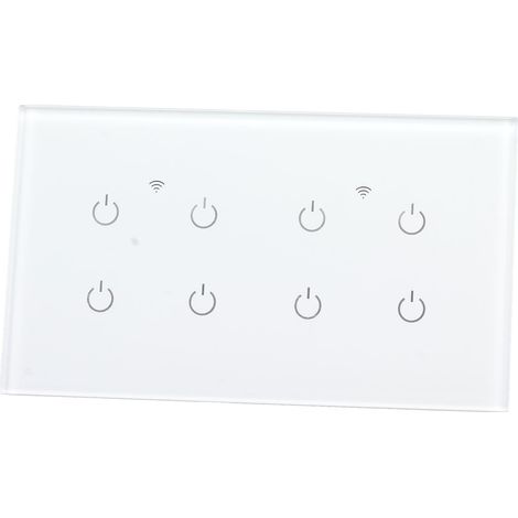 8-Wege-WLAN-Touchschalter, Bedienfeld aus gehärtetem Glas, Schutzart IP44, entspricht europäischen Normen, Wechselstrom 110–240 V (1/5)