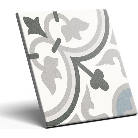 Piastrella decorativa in porcellana con motivo floreale patchwork KENT 20x20 cm Grado I