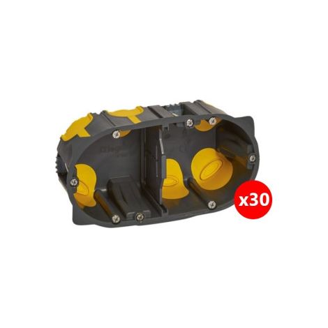 Legrand - u00c9cobatibox - LOT de 30 Bou00eetes d'encastrement 2 postes - BBC - Profondeur 50mm - D.67mm - Ru00e9f : 080032Lx30 (1/4)