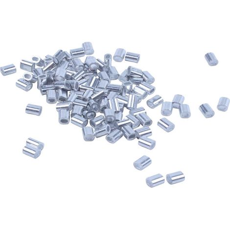 100 manchons en aluminium pour câble en acier de 1 mm, couleur argentée (1/5)