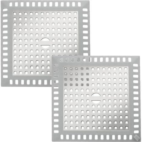 Lntyq 2 pièces Bouchon Evier Cuisine Carré,Protection de Drain,Filtre de Couverture de Drain de Baignoire,Couvercles de Drain de Douche avec Ventouse, pour Évier de Douche Baignoire,12.3 x 12.3 cm (1/5)