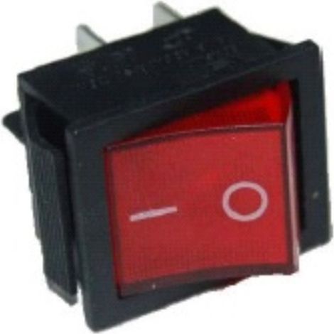 Interruptor bipolar rojo 30x22 mm. 4 faston