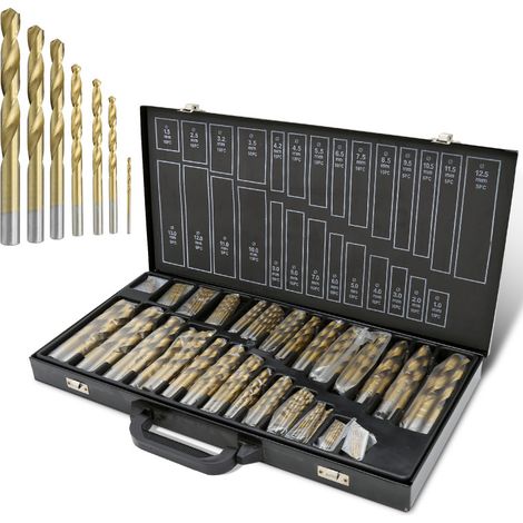 SWANEW 230 pezzi HSS-Titanium Metal Drill Set DIN 338. 1-13mm. punte elicoidali in titanio. punte elicoidali. assortimento di trapani manuali (1/5)