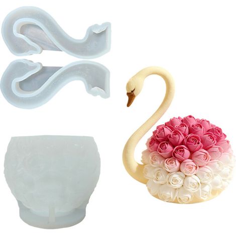 Molde para pasteles con forma artística de pájaro y flor, (1/2)