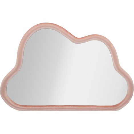 Specchio da parete in velluto rosa, 90x4x60 cm – Cloud (1/5)