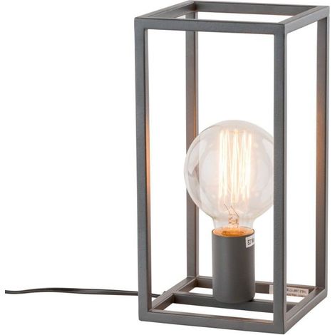 Italux Sigalo - Lámpara de sobremesa industrial y retro Gris 1 luz, E27 (1/4)