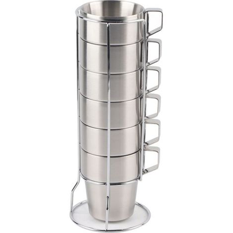 Tasse Café Isotherme - Acier Inoxydable 18/10 - Résistance Chaleur Jusqu'à 120 °C - Support Intégré Anti-dérapant - Conception Ergonomique - Lot de 2 (1/5)