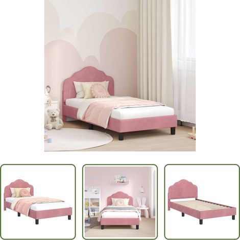 Cadre de lit - Cadre de lit pour enfants avec tête de lit Rose 80 x 160 cm (1/5)