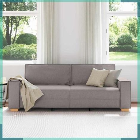 4104996 Canapé Taupe 220 x 80 x 84 cm tissu (1/5)