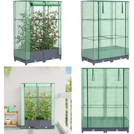 vidaXL Jardinière surélevée avec housse aspect rotin 80x40x123 cm (1/5)
