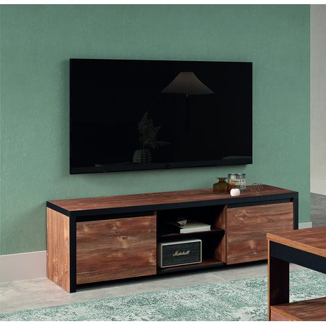 Meuble TV contemporain 160 cm coloris mango Silvia