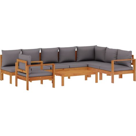 Maison Exclusive - Salon de jardin avec coussins 6 pcs bois d'acacia solide (1/5)