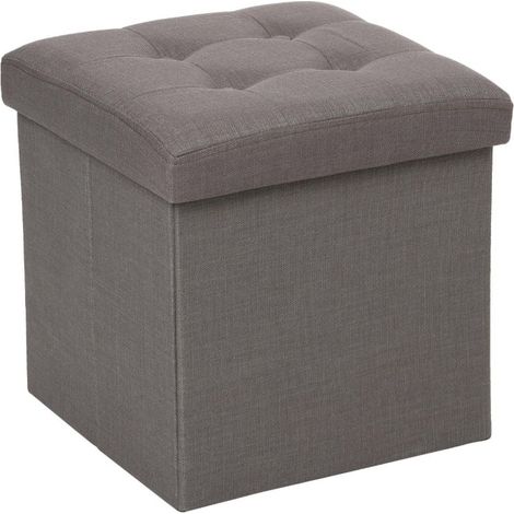 Pouf Pliable Design "Lysandre" 38cm Gris (1/4)
