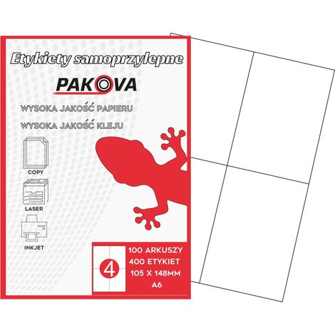 ETICHETTE IN FOGLIO A4 PAKOVA 105/148mm (1/5)