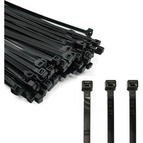 LaBlanc - 100 Stück professionelle Kabelbinder, 100 x 2,5 mm, Kabelbindergriff, schwarze Farbe, temperaturbeständig