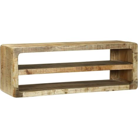 TV-Schränk mit Regal Braun 100 x 32 x 36 cm Massivholz Mango