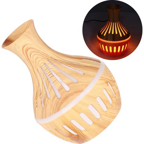 [USB-Luftbefeuchter] 300-ml-Aromatherapie-Luftbefeuchter mit Holzmaserung, 7-farbiger LED-Beleuchtung, 5 V, 1 A (1/5)
