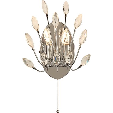 Searchlight Peacock Applique murale à 2 lumières, cristal (1/3)