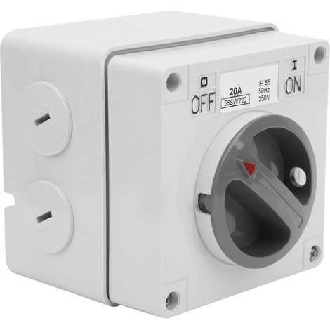 Prise extérieure étanche, bouton rotatif étanche à la poussière et isolé avec voyant lumineux, 250 V (2P20A)