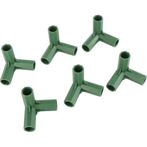 Connecteur de Cadre de Jardin PP Connecteur de Cadre de Serre Connecteurs de Cadre Fixations Piquets de Plantes Accords de Tube pour Supports de Fleurs 16mm Vert 6 Pièces (1/5)