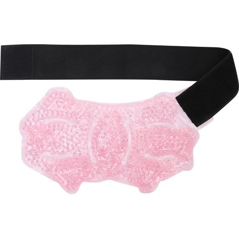 Lot de 2 poches de gel chaud-froid réutilisables, compress douleur flexible pour dos, épaules, genoux - Rose (1/5)
