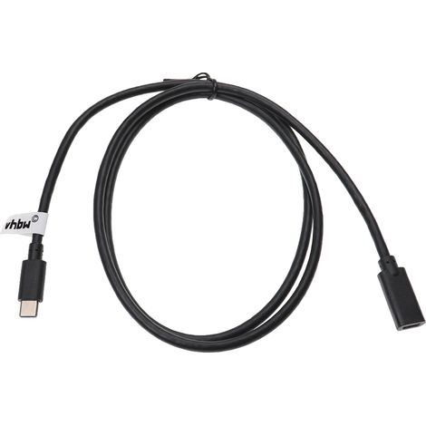 vhbw USB-C Verlängerungskabel kompatibel mit Samsung Galaxy Note Pro, Tab E Lite, Tab 3, Tab A, Book Notebook, Tablet - Kabel Schwarz, 13,7 cm (1/3)