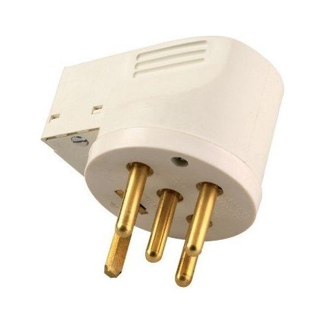Fiche 3P+N+T 32A, Sortie Latérale par Embout, avec Serre-Câbles pour Câble Ø6mm À 20mm, Plastique Thermoplastique Blanc