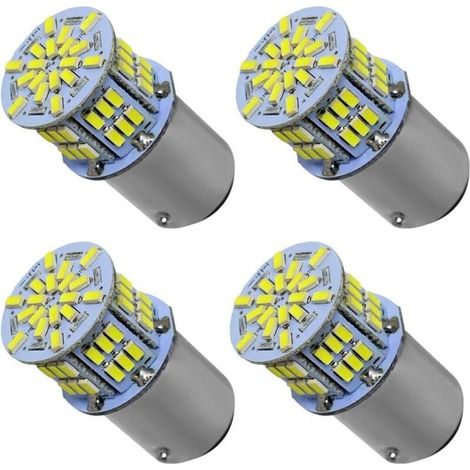 1157 Blanc Ampoules LED, 4 Pcs Blanc 6000-7000K 12V-24V P21/5W 1214LM Ampoules LED pour aux Feux Stop, Clignotants et Feux (1/5)