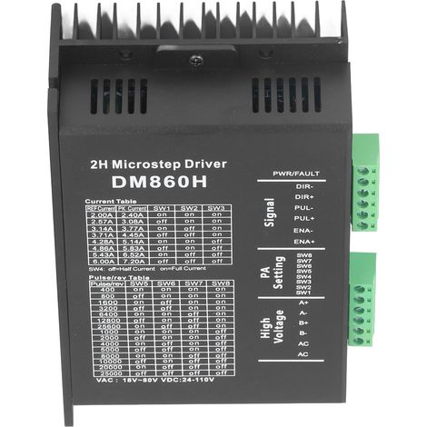 PWM-Drehzahlregler für 2-Phasen-Schrittmotoren, einstellbarer Regler mit DM860H-Gehäuse, NEMA 57/86-kompatibel, Strom- und Mikroschrittsteuerung (1/5)