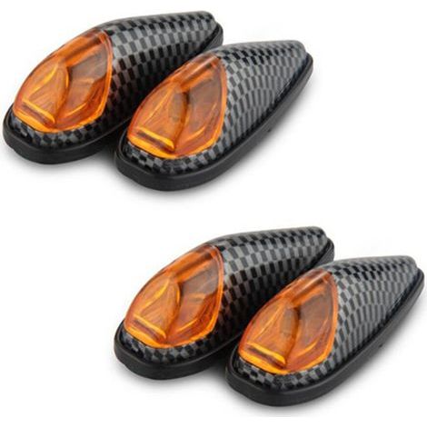 Convient pour 4 feux clignotants LED de 1 W, feux de moto jaunes haute puissance (1/4)