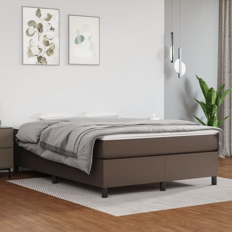Boxspringbettgestell Braun 140x190 cm Kunstleder