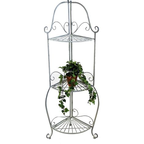 Eckregal Romance 20113 Regal aus Metall 125 cm Badregal Antik Grau Küchenregal