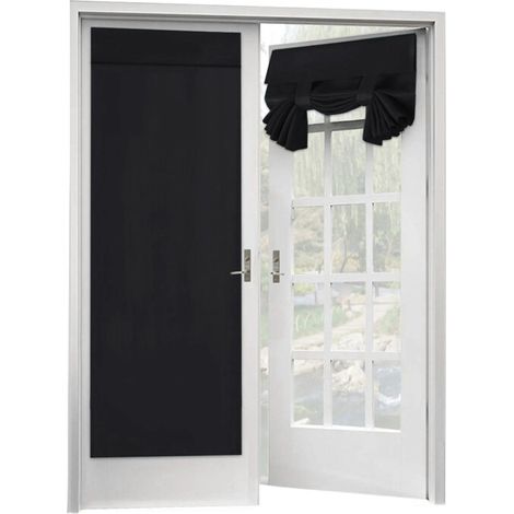 Rideaux De Porte - 2 Pièces - Auto-Adhésifs - Polyester Triple Tissage - 66 x 203 Cm - Pour Portes Vitrees (1/5)