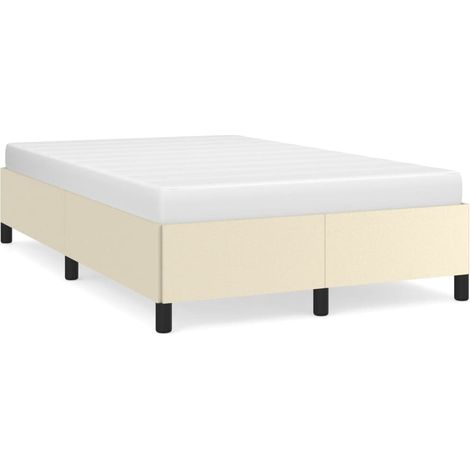 Lit double  Lit adulte  Cadre de lit Crème 120x200 cm Similicuir (1/5)