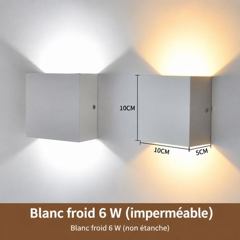 Applique murale LED carrée BD74 blanche 6W 3000K bd74 blanc 6w 3000k 10 × 10 × 10 cm 450 g – Livraison gratuite