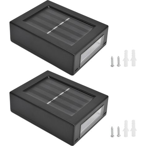 2 wasserdichte LED-Solar-Wandleuchten (1/5)