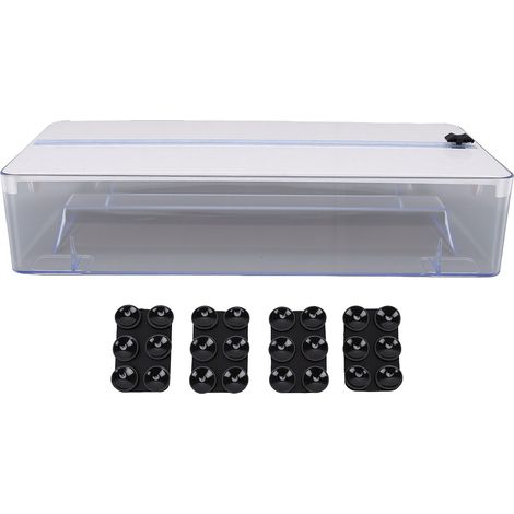 Distributeur 2 en 1 pour papier aluminium avec coupeur organisateur de film plastique de cuisine pour film alimentaire coupe coulissante sûre 1 pièce (1/5)