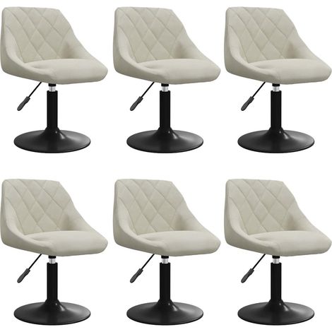 Maison Exclusive - Esszimmerstühle 6 Stk. Drehbar Creme Samt (1/5)