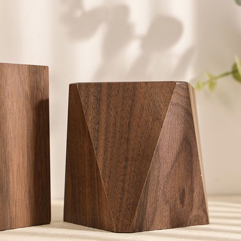Küchen-Organizer aus Massivholz, rautenförmiges Design, rutschfest, extra großes Fassungsvermögen, Stifte- und Schreibtischablage (11 x 10 cm), braun (1/5)